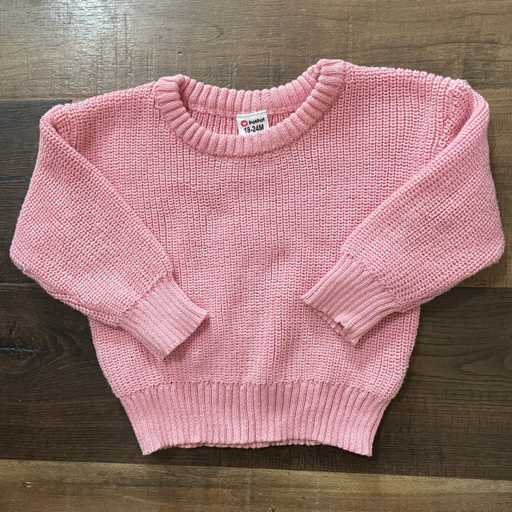 Toddler coral knit sweater